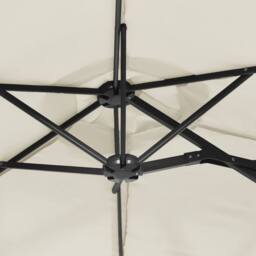 Berkfield Home Double-Head Parasol with LEDs Sand White 316x240 cm - thumbnail 8