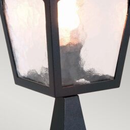 Netlighting York 1 Light Outdoor Pedestal Lantern Black IP43 E27 - thumbnail 3