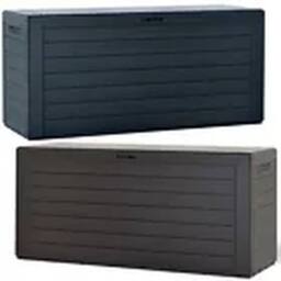Hinsinc brown 140L Tool Storage Box Wood Design Plastic Chest With Lid - thumbnail 3