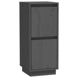 Berkfield Home Sideboards 2 pcs Grey 31.5x34x75 cm Solid Wood Pine - thumbnail 4