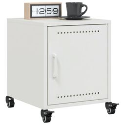 Berkfield Home Bedside Cabinet White 36x39x43.5 cm Steel - thumbnail 4