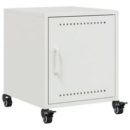 Berkfield Home Bedside Cabinet White 36x39x43.5 cm Steel - thumbnail 2