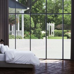 Berkfield Home Frosted Privacy Window Film Adhesive Stripes 0.9x20 m in White - thumbnail 6
