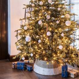 Ivyline Seagrass Round Foldable Wicker & White Tree Skirt D60cm - Size: Medium - thumbnail 5