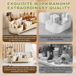 Kelvenix Cosmetic Storage Box Lipstick Brush Holders in Cream - thumbnail 3