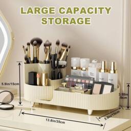 Kelvenix Cosmetic Storage Box Lipstick Brush Holders in Cream - thumbnail 2