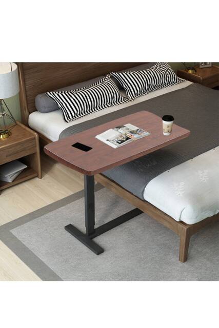 H&O Direct C-shaped Height-Adjustable Portable Overbed Desk in Walnut - image 1