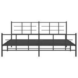 Berkfield Home Metal Bed Frame without Mattress with Footboard Black 193x203cm - Size: 193x203 cm - thumbnail 5