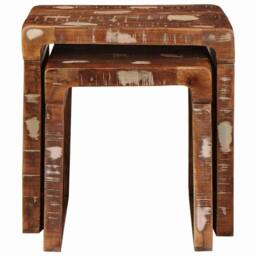 Berkfield Home End Tables Multicolour Solid reclaimed wood - thumbnail 4