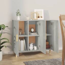 Berkfield Home Sideboard Concrete Grey 90x34x80 cm Engineered Wood - Size: 90 x 34 x 80 cm - thumbnail 6