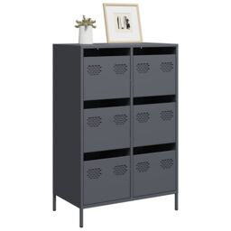 Berkfield Home Highboard Anthracite 68x39x101.5 cm Steel in Black - thumbnail 1