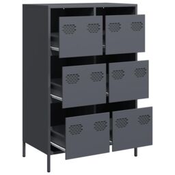 Berkfield Home Highboard Anthracite 68x39x101.5 cm Steel in Black - thumbnail 4