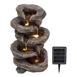 Living and Home Solar-Powered Fountain Accent for Garden Spaces in Brown - thumbnail 5