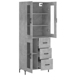 Berkfield Home Highboard Concrete Grey 69.5x34x180 cm Engineered Wood - thumbnail 4