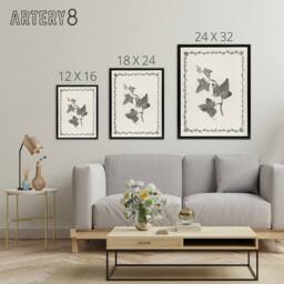 "Artery8 Vintage Botanical Ipomoea Triloba Leaves Hibberd Framed Canvas Art in White - Size: W12"" x H16""" - thumbnail 4