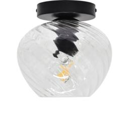 First Choice Lighting Set of 2 Bradson - Clear Swirl Glass Black Ceiling Lights - thumbnail 2