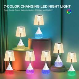 Harper Living RGB Table Lamp, Water Base 7-Colour Changing, Touch Control Mood Light in White - thumbnail 4