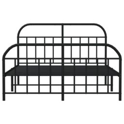 Berkfield Home Metal Bed Frame with Headboard & Footboard Black 180x200 cm Super King - thumbnail 6