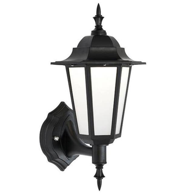 Netlighting Evesham Integrated LED 1 Light Outdoor Wall Lantern Matt Black Textured Frosted IP44 - image 1