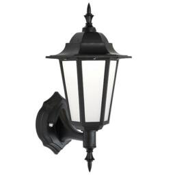 Netlighting Evesham Integrated LED 1 Light Outdoor Wall Lantern Matt Black Textured Frosted IP44 - thumbnail 1