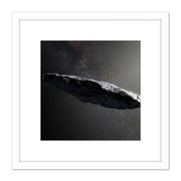 Artery8 Space ESO Eso1737e Interstellar Asteroid Oumuamua 8X8 Inch Square Wooden Framed Wall Art Print Picture with Mount in White - thumbnail 1