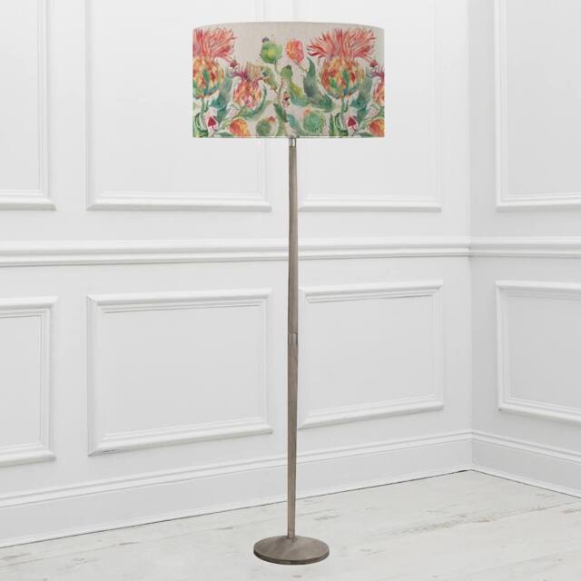 Voyage Maison Solensis Floor Lamp With Enchanting Thistle Eva Lampshade in Grey