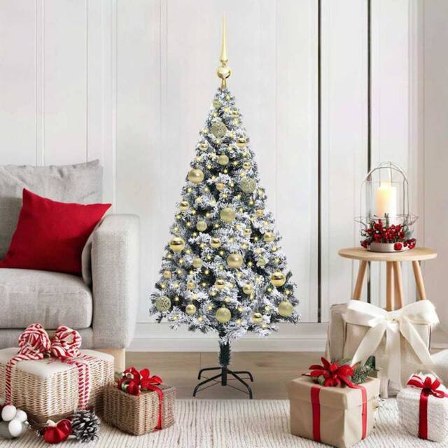 Berkfield Home Artificial Christmas Tree with 150 LEDs with Stand Green 120 cm - image 1
