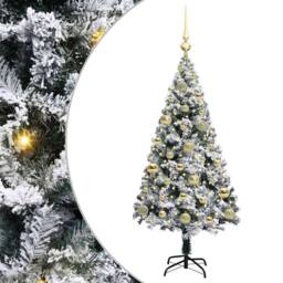 Berkfield Home Artificial Christmas Tree with 150 LEDs with Stand Green 120 cm - thumbnail 2