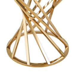Comfy Living Ltd Round Geometric Design Metal Side Table With Tinted Glass Tempered Top in Gold - Size: 1 Pack - thumbnail 5