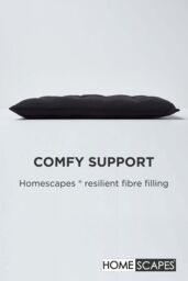 Homescapes Seat Pad Luxury 100% Cotton Indoor Outdoor Garden Cushion, Button Tie, 40cm in Black - thumbnail 4