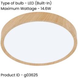 Loops Stylish Modern Natural Wooden Effect Indoor Ceiling Light for Any Room - thumbnail 2