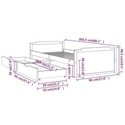 Berkfield Home Bed Frame with Drawers Honey Brown Solid Wood Pine 90x200 cm - thumbnail 9