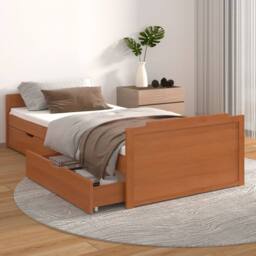 Berkfield Home Bed Frame with Drawers Honey Brown Solid Wood Pine 90x200 cm - thumbnail 2