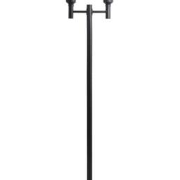 Wyld and Coco 2-Light Black Path Lamp Post - Aluminium with Glass Shades - thumbnail 2