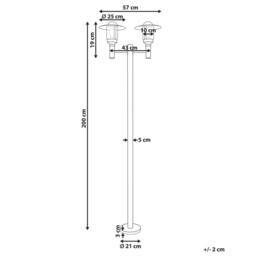 Wyld and Coco 2-Light Black Path Lamp Post - Aluminium with Glass Shades - thumbnail 3