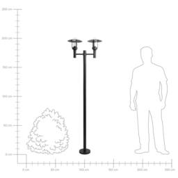 Wyld and Coco 2-Light Black Path Lamp Post - Aluminium with Glass Shades - thumbnail 6