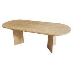 Matteo Modern Extendable Dining Table - Oak Effect, Rounded Corners in Light Oak - thumbnail 8