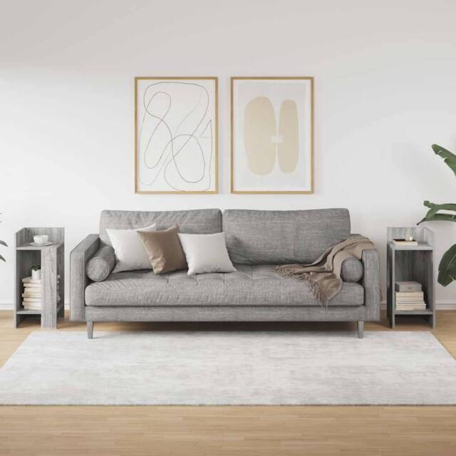 Berkfield Home Side Tables 2 pcs with Shelf Grey Sonoma 25.5x27x60 cm - image 1