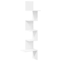 Berkfield Home Wall Corner Shelf White 32x32x127, 5 cm Engineered Wood