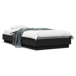 Berkfield Home Bed Frame without Mattress Black 90x190 cm Single Engineered Wood - thumbnail 1