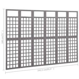 Berkfield Home Durable 6-Panel Room Divider/Trellis Solid Fir Wood Grey 242.5x180 cm - thumbnail 6