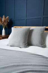 BHS Microfleece Cushion in Silver - Size: 45 cm x 45 cm - thumbnail 1