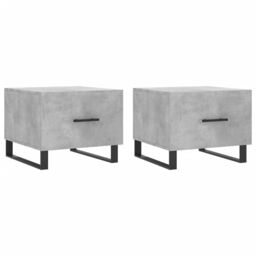 Berkfield Home Coffee Tables 2 pcs Concrete Grey 50x50x40 cm Engineered Wood - Size: 50 x 50 x 40 cm - thumbnail 2