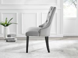 FurnitureboxUK Atlanta 6 White Dining Table & 6 Belgravia Black Leg Chairs in Grey - thumbnail 5