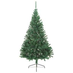 Berkfield Home Beautiful Artificial Pre-lit Christmas Tree Green 240 cm PVC - thumbnail 1