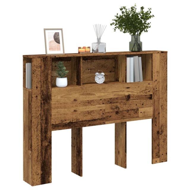 Berkfield Home Headboard Cabinet Old Wood 140x18.5x102.5 cm Engineered Wood in Brown - image 1