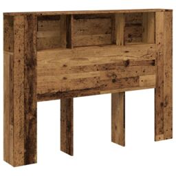 Berkfield Home Headboard Cabinet Old Wood 140x18.5x102.5 cm Engineered Wood in Brown - thumbnail 2