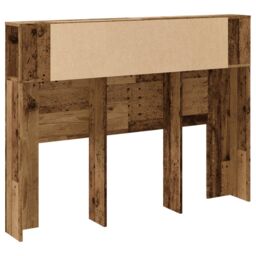 Berkfield Home Headboard Cabinet Old Wood 140x18.5x102.5 cm Engineered Wood in Brown - thumbnail 6