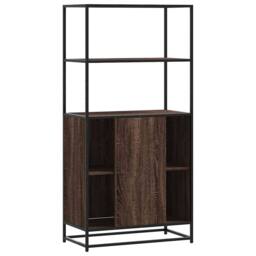Berkfield Home Highboard Brown Oak 68x35x139 cm Engineered Wood & Metal - Size: 68 x 35 x 139 cm - thumbnail 6