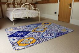 Benjamin Tate Design Turkish Style Azulejos Tiles Rug in Natural - Size: Large - thumbnail 3
